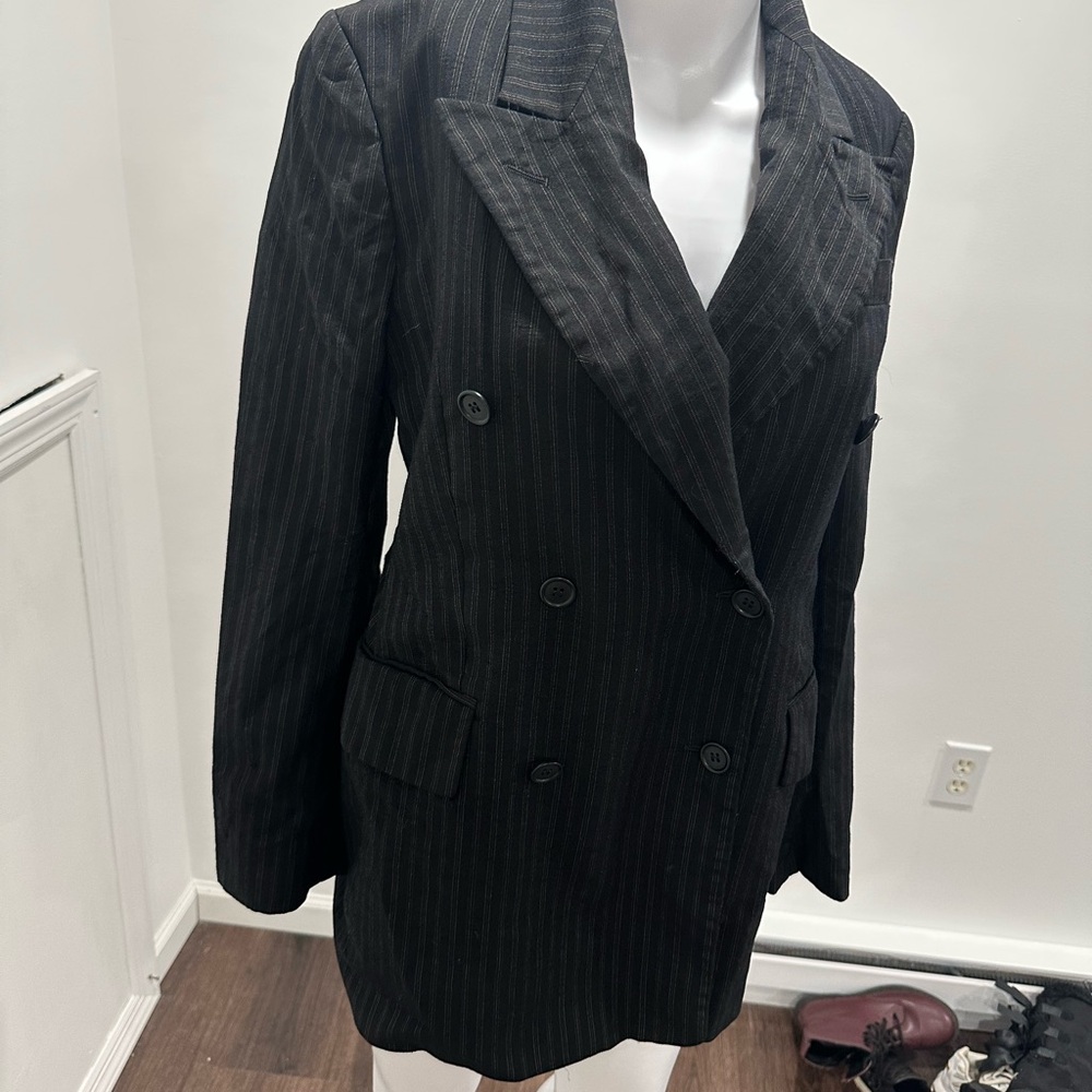 VALENTINO Women's Black Pinstripe Blazer